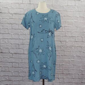 Vintage 90s Floral Linen Dress